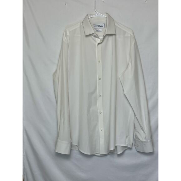 Mizzen + Main White Leeward Button Up Long Sleeve Men’s XL No-Iron Shirt Travel - Picture 1 of 7